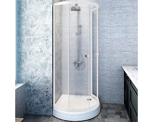 Душевой уголок Radomir Стронг 90x90 1-03-1-0-0-1801 профиль Белый стекло матовое