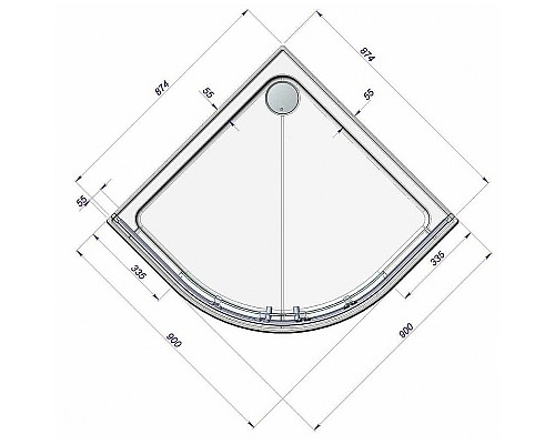 Акриловый поддон для душа Radomir Смарт 90x90x76 1-11-0-0-0-332 Белый
