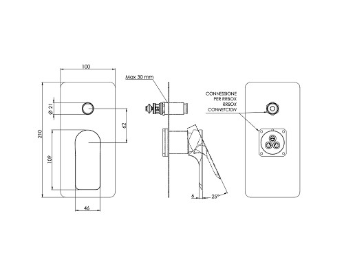 Смеситель для душа Remer Infinity I09KBNPO Никель матовый брашированный