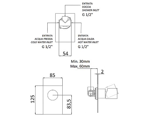 Смеситель для душа Remer Edge EG530 Хром