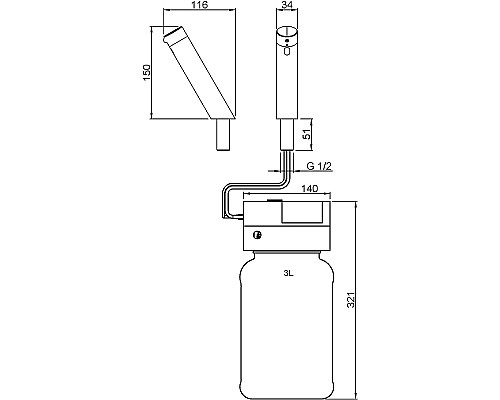 Диспенсер для жидкого мыла Nofer 03312.B Хром