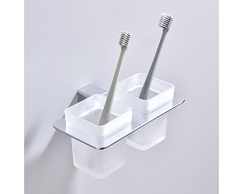 Стакан для зубных щеток Raglo R301.08 двойной Хром