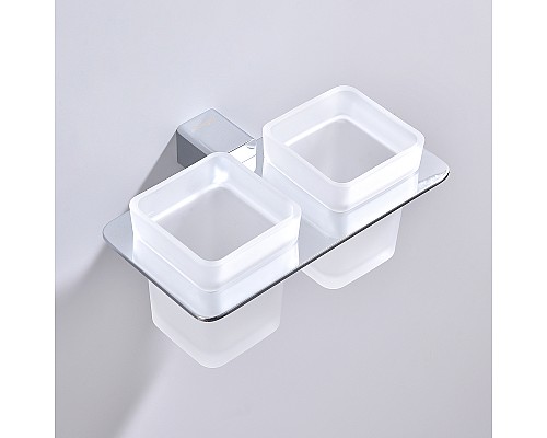 Стакан для зубных щеток Raglo R301.08 двойной Хром