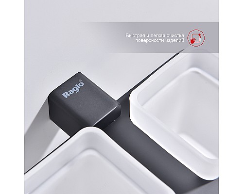 Стакан для зубных щеток Raglo R301.08.06 двойной Черный матовый