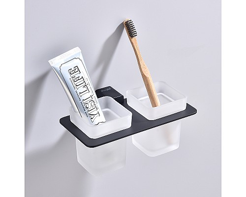 Стакан для зубных щеток Raglo R301.08.06 двойной Черный матовый