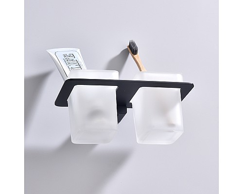 Стакан для зубных щеток Raglo R301.08.06 двойной Черный матовый