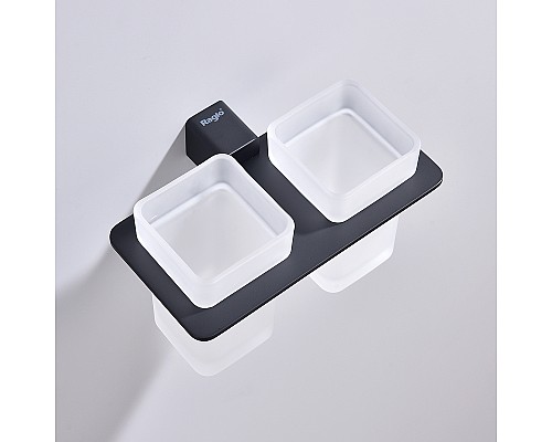 Стакан для зубных щеток Raglo R301.08.06 двойной Черный матовый