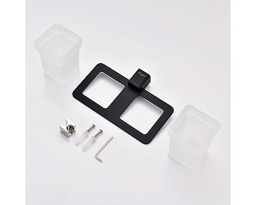 Стакан для зубных щеток Raglo R301.08.06 двойной Черный матовый