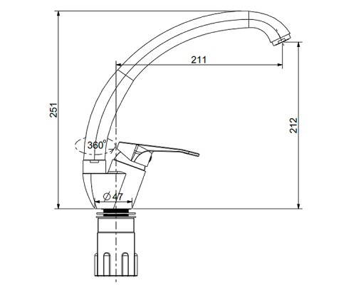 Смеситель для кухни Splenka S202.41.07 Серый матовый