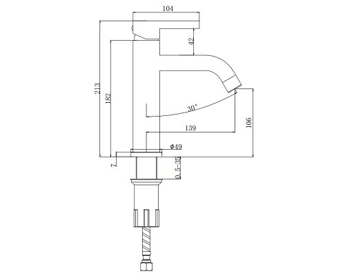 Смеситель для раковины Splenka S221.10.06 Черный матовый