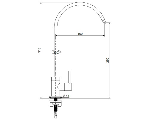 Кран для одного типа воды Splenka S249.60.05 Сатин