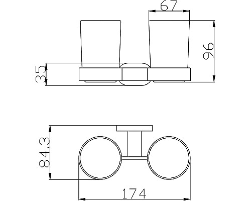 Стакан для зубных щеток Rav Slezak Yukon YUA0202 двойной Хром