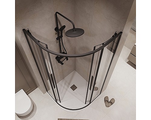 Душевой уголок Niagara Nova 90х90 NG-6826-34BLACK профиль Черный матовый стекло прозрачное