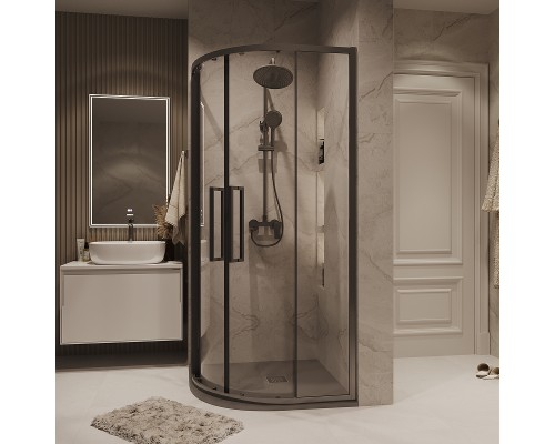 Душевой уголок Grossman Cosmo 100х100 301.K33.02.1010.42.00 профиль Графит сатин стекло прозрачное