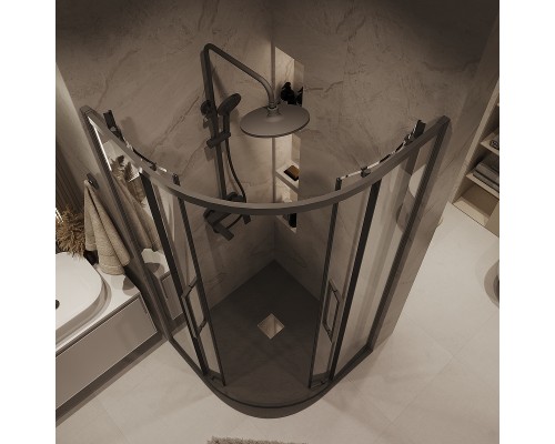 Душевой уголок Grossman Cosmo 100х100 301.K33.02.1010.42.00 профиль Графит сатин стекло прозрачное