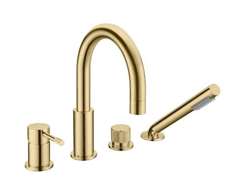 Смеситель на борт ванны Boheme Uno 460-MG Золото матовое