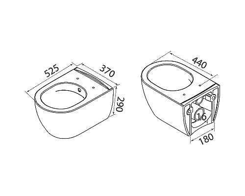 Унитаз биде Boheme Bianca 963-SET-2-W подвесной Белый глянец с сиденьем Микролифт
