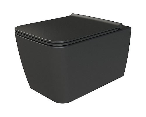 Унитаз Boheme Zen 967-SET-B подвесной Черный матовый с сиденьем Микролифт