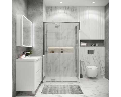 Душевой уголок Grossman Cosmo 120х80 120.K33.02.1280.10.02 профиль Хром стекло шиншилла