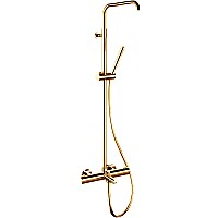 Душевая система Remer Elegance EQ34A7MMSSOFDO с термостатом без верхнего душа Золото глянцевое