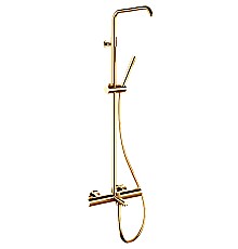 Душевая система Remer Elegance EQ34A7MMSSOFDO с термостатом без верхнего душа Золото глянцевое