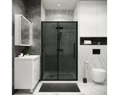 Душевая дверь Grossman Cosmo 120 100.K33.02.120.21.10 профиль Черный матовый стекло тонированное
