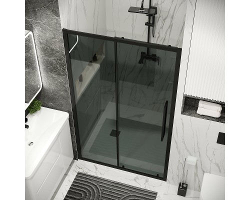 Душевая дверь Grossman Cosmo 120 100.K33.02.120.21.10 профиль Черный матовый стекло тонированное