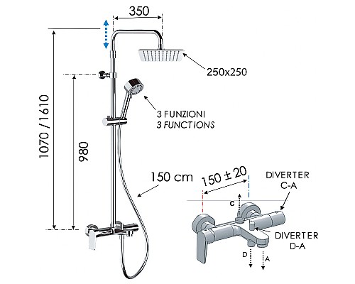 Душевая система Remer Dream D34AUFD25 Хром