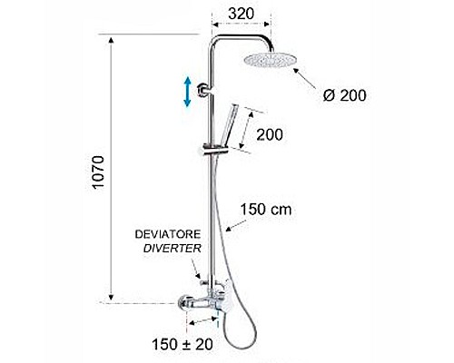 Душевая система Remer Winner W37X7MDEC20 Хром