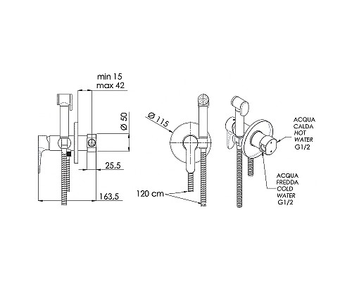 Гигиенический душ со смесителем Remer Winner W65W Хром