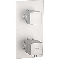 Смеситель для душа Remer Qubica Thermo QT92KBBO с термостатом Белый матовый