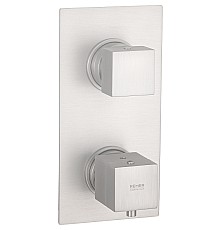 Смеситель для душа Remer Qubica Thermo QT92KBBO с термостатом Белый матовый