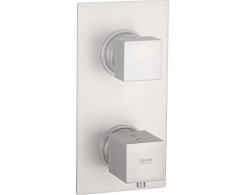 Смеситель для душа Remer Qubica Thermo QT92KBBO с термостатом Белый матовый