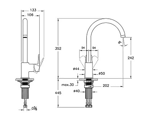Смеситель для кухни Vitra Flow Soft A4341936EXP Черный матовый