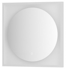 Зеркало Defesto Eclipce 60х60 с подсветкой 12W-4500К/в багетной раме/Сенсорный выключатель/Нейтральный белый свет/Белая рама