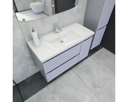 Тумба под раковину Caprigo Forte 100 36115R-SF028 подвесная Серая матовая