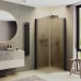 Душевой уголок Maybah Glass 800x800x1980 на монопетлях Черный стекло бронзовое матовое
