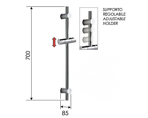 Душевая штанга Remer 317GNO Черная матовая