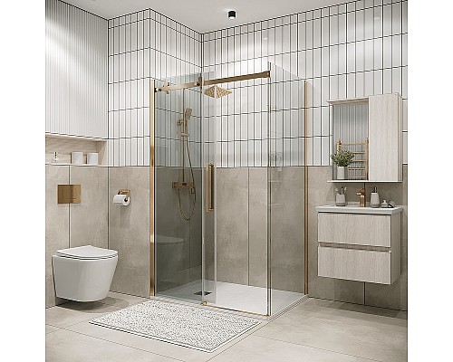 Душевой уголок Grossman Classic 100х80 120.K33.04.1080.32.00 профиль Золото сатин стекло прозрачное