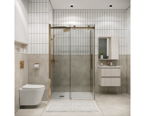 Душевой уголок Grossman Classic 100х90 120.K33.04.1090.32.00 профиль Золото сатин стекло прозрачное