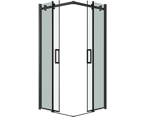 Душевой уголок Grossman Classic 80х80 300.K33.04.8080.21.00 профиль Черный матовый стекло прозрачное