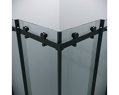 Душевой уголок Grossman Classic 80х80 300.K33.04.8080.21.00 профиль Черный матовый стекло прозрачное