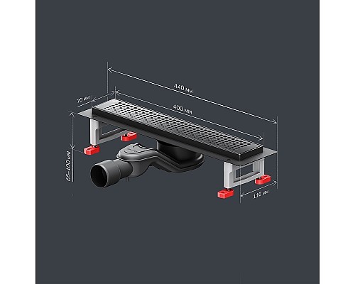 Душевой лоток AM.PM MasterFlow 40 W01SC-P11-040-01BM с Черной матовой решеткой Cut Gradient