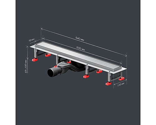 Душевой лоток AM.PM MasterFlow 60 W01SC-U11-060-04SB с решеткой Хром матовый / под плитку Tile