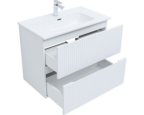 Тумба под раковину Aquanet Джейн 80 313286 подвесная Белая матовая