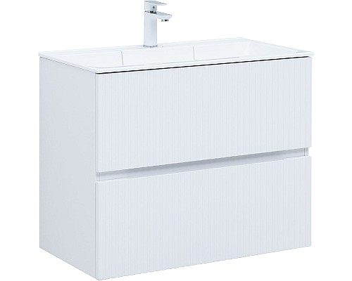 Тумба под раковину Aquanet Джейн 80 313286 подвесная Белая матовая
