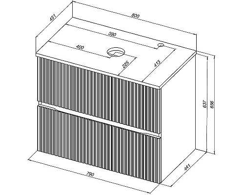 Тумба под раковину Aquanet Джейн 80 313286 подвесная Белая матовая