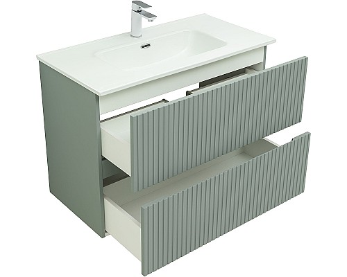 Тумба под раковину Aquanet Джейн 90 313319 подвесная Мисти грин