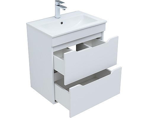 Тумба под раковину Aquanet Практика 60 330457 подвесная Белая матовая