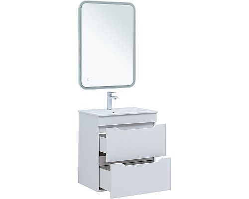 Тумба под раковину Aquanet Практика 60 330457 подвесная Белая матовая